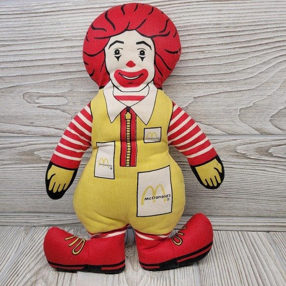 Ronald McDonald Stuffed Plush Fabric Doll 1984 McDonalds Clown‎ Fast Food Mascot - Picture 1 of 10